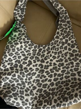 Destiny Handbags Irene Grey Cheetah Crossbody Hobo Adjustable Strap Purse